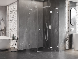 Mexen Lunar L penkiakampė dušo kabina, atveriama dešinė 90 x 100 cm, skaidri, balta - 831L-090P-100L-20-00-P