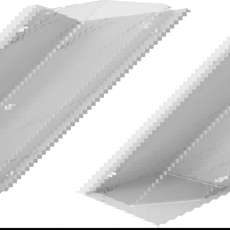 Mexen Lunar penkiakampė dušo kabina šarnyrinė dešinė 80 x 100 cm, skaidri, balta - 831-080P-100L-20-00-P