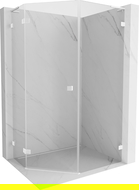 Mexen Lunar L penkiakampis dušo kabina, atveriama kairiai 80 x 90 cm, permatoma, balta - 831L-080L-090P-20-00-L