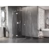 Mexen Lunar penkiakampis dušo kabina su atveriamomis durimis, kairinė, 80 x 100 cm, skaidri, balta - 831-080L-100P-20-00-L