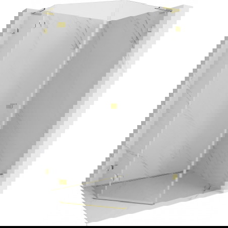Mexen Lunar L penkiakampė kairė dušo kabina 80 x 90 cm, skaidri, auksinė - 831L-080L-090P-50-00-L