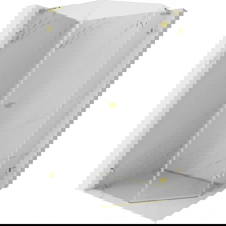 Mexen Lunar L penkiakampė dušo kabina, dešinė 80 x 90 cm, permatoma, auksinė - 831L-080P-090L-50-00-P