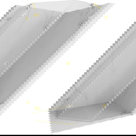 Mexen Lunar penkiakampė kairė varstoma dušo kabina 80 x 100 cm, permatoma, šlifuotas auksas - 831-080L-100P-55-00-L