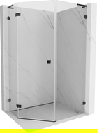 Mexen Lunar L penkiakampė dušo kabina, varstoma kairė 80 x 100 cm, skaidri, juoda - 831L-080L-100P-70-00-L