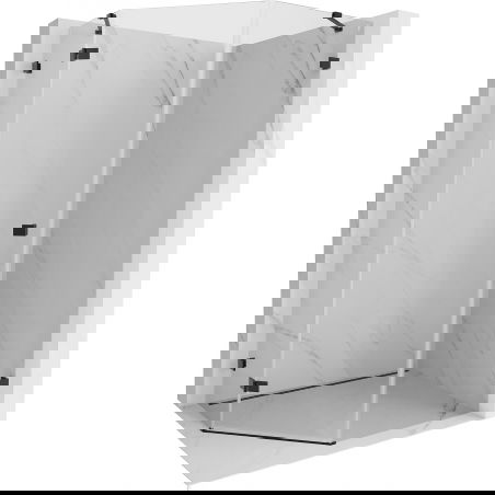 Mexen Lunar penkiakampė dušo kabina, atveriama duris, kairė 90 x 100 cm, permatomas, juodas - 831-090L-100P-70-00-L