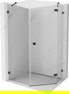 Mexen Lunar penkiakampė dušo kabina, dešinės atveriamos durys 90 x 100 cm, skaidri, juoda - 831-090P-100L-70-00-P