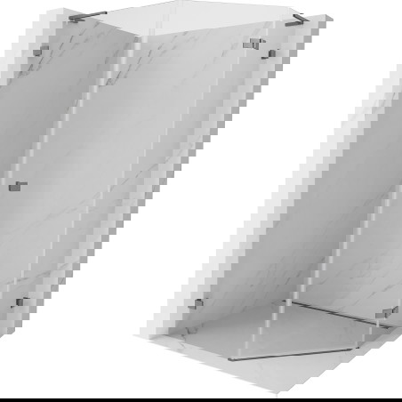 Mexen Lunar L penkiakampė dušo kabina su atveriamomis dešinėje durimis 80 x 100 cm, skaidri, ginklo metalas