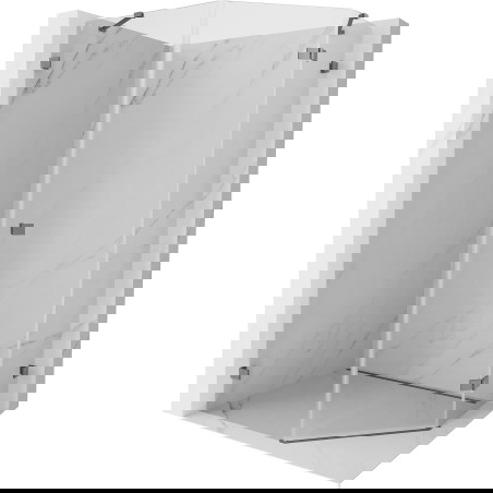 Mexen Lunar penkiakampė dušo kabina su atsidarančiomis dešinėmis durimis 80 x 90 cm, skaidri, gun metal