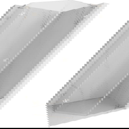 Mexen Lunar L penkiakampė pasukama dušo kabina, kairė 80 x 100 cm, permatoma, šlifuotas nikelis - 831L-080L-100P-97-00-L