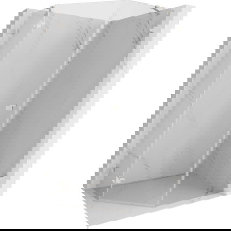 Mexen Lunar penkiakampė atverčiama kairioji dušo kabina 80 x 100 cm, permatoma, šlifuotas nikelis - 831-080L-100P-97-00-L