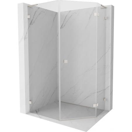 Mexen Lunar L penkiakampė dušo kabina atveriama dešinė 80 x 90 cm, permatoma, šlifuotas nikelis - 831L-080P-090L-97-00-P