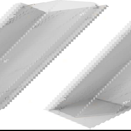 Mexen Lunar L penkiakampė dušo kabina atveriama dešinė 80 x 90 cm, skaidri, šlifuotas nikelis - 831L-080P-090L-97-00-P