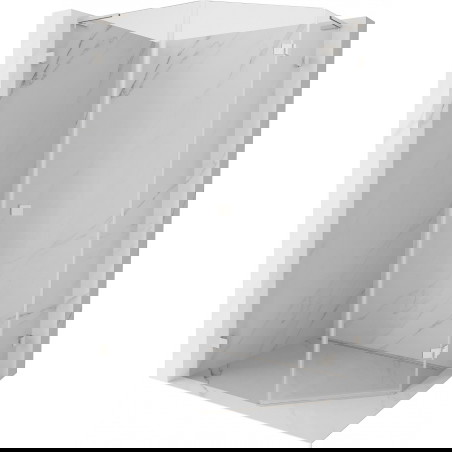 Mexen Lunar L penkiakampis dušo kabina, dešinė, 80x100 cm, skaidrus, šlifuotas nikelis - 831L-080P-100L-97-00-P