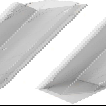 Mexen Lunar penkiakampė dešinė pusiausvyra dušo kabina 80 x 100 cm, skaidri, šlifuotas nikelis - 831-080P-100L-97-00-P