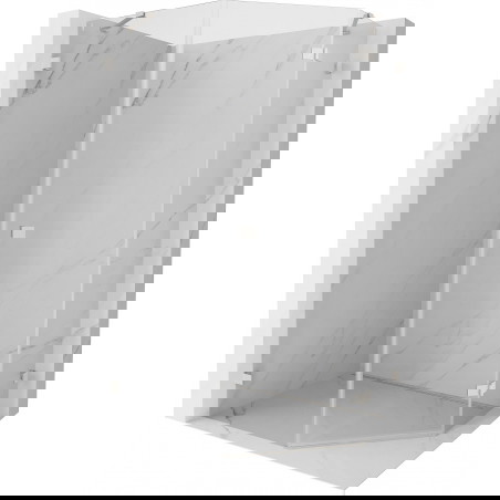 Mexen Lunar penkiakampė dušo kabina su atveriamomis durimis dešinėje, 90 x 100 cm, permatoma, šlifuotas nikelis