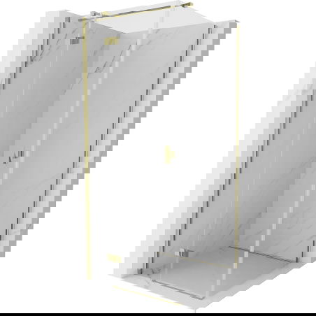 Mexen Mist-H T dušo kabina su pasukamomis durimis, kairė 70 x 70 cm, skaidrus, auksinis - 8A5T-070-070-50-00-L