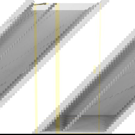 Mexen Mist atveriamos dušo durys 90 cm, skaidrios, auksinės šukuotos - 8A4-090-000-55-00