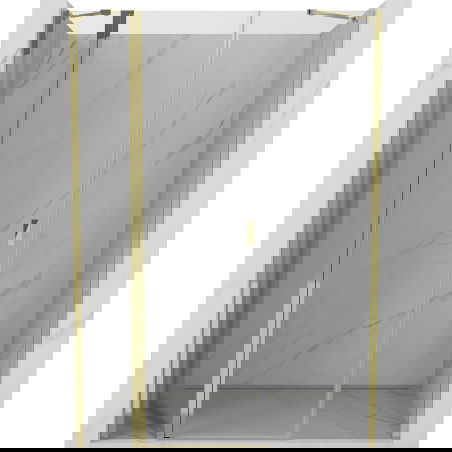 Mexen Mist dušo durys varstomos 155 cm, skaidrios, auksinės - 8A4-155-001-50-00