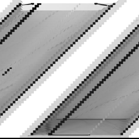 Mexen Mist dušo durys atveriamos 145 cm, permatomos, juodos - 8A4-145-001-70-00