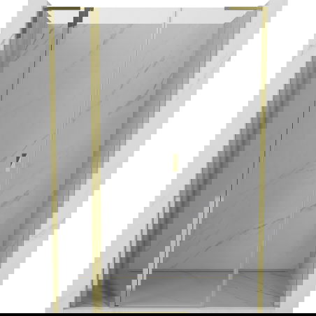 Mexen Mist L atveriamos dušo durys 160 cm, permatomos, auksinės - 8A4L-160-001-50-00