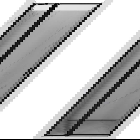 Mexen Mist dušo durys, kairinė kryptis 110 cm, juodas rėmelis, juodos - 8A4-110-000-70-70-L