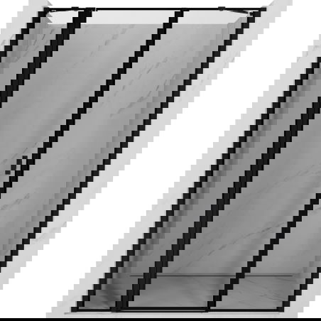 Mexen Mist kairiosios pusės atveriamos dušo durys 120 cm, juodas rėmas, juoda - 8A4-120-001-70-70-L