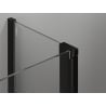 Mexen Mist atveriamos dušo durys kairinės 70 cm, juodas tinklelis, juoda - 8A4-070-000-70-77-L