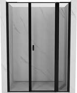 Mexen Mist L atveriamos dušo durys, dešinės, 155 cm, juodas rėmas, juoda - 8A4L-155-001-70-70-P