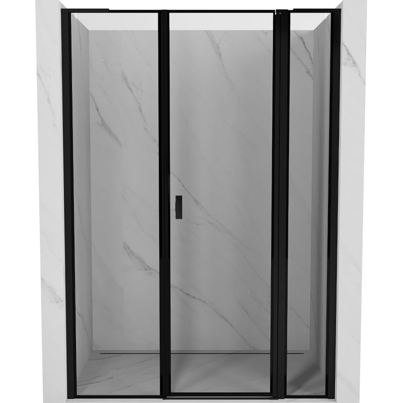 Mexen Mist L dešinės pusės dušo durys, 160 cm, juodas rėmas, juodos - 8A4L-160-001-70-70-P