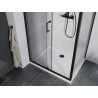 Mexen Apia stumetrinė dušo kabina 100 x 90 cm, skaidri, juoda + Flat padėklas, baltas - 840-100-090-70-00-4010B