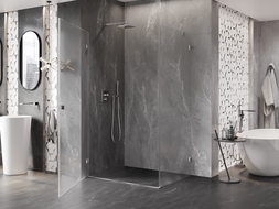 Mexen Lunar-B dušo kabina lygiagrečiai atveriamos durys kairėje 85 x 70 cm, skaidri, chromuota - 832-085-070-01-00-L