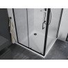 Mexen Apia stumena dušo kabina 100 x 100 cm, skaidri, juoda + Flat padas, baltas - 840-100-100-70-00-4010B