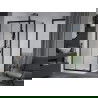 Mexen Apia stumdomas dušo kabina 110 x 80 cm, permatoma, juoda + Flat padėklas, baltas- 840-110-080-70-00-4010B
