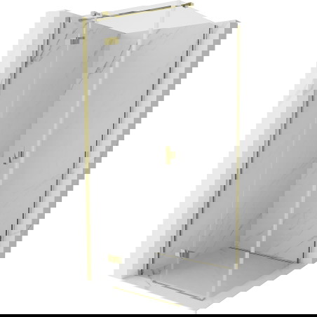 Mexen Mist-H T kairė atsidaranti dušo kabina 110 x 110 cm, permatoma, auksinė - 8A5T-110-110-50-00-L