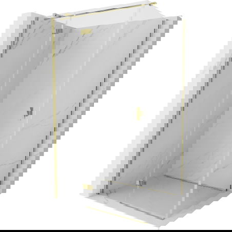 Mexen Mist H T kairioji atveriama dušo kabina 70 x 120 cm, permatoma, auksinė - 8A5T-070-120-50-00-L