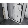 Mexen Apia stumdoma dušo kabina 120 x 70 cm, Skaidrus, Juoda + dušo padėklas Flat, Balta- 840-120-070-70-00-4010B