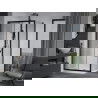 Mexen Apia stumdoma dušo kabina 130 x 70 cm, Skaidrus, Juoda + dušo padėklas Flat, Balta- 840-130-070-70-00-4010B