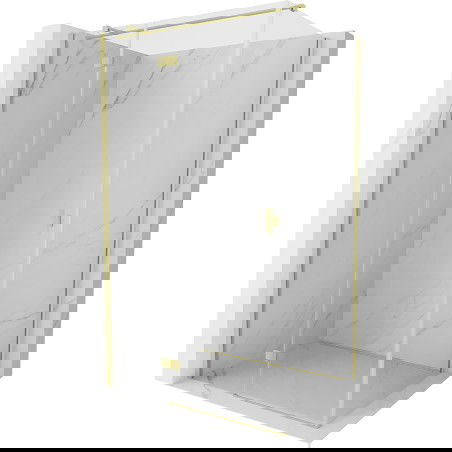 Mexen Mist H T kairysis šoninis dušo kabina 80 x 85 cm, permatoma, auksinė šlifuota - 8A5T-080-085-55-00-L