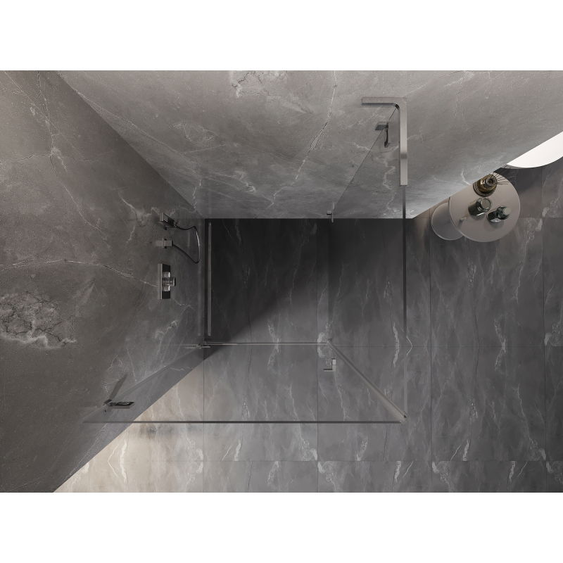 Mexen Lunar-B L pakabinamas dušo kambarys, kairysis 80 x 80 cm, skaidrus, chromas - 832L-080-080-01-00-L