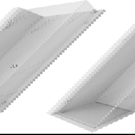 Mexen Lunar-B L kairioji atveriama dušo kabina 90 x 80 cm, permatoma, chromas - 832L-090-080-01-00-L