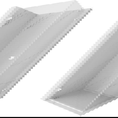 Mexen Lunar-B kairinis dušo kabinos kairysis 75 x 70 cm, skaidrus, baltas - 832-075-070-20-00-L