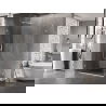Mexen Lunar-B kairinio dizaino kairioji dušo kabina 95 x 80 cm, permatomos spalvos, balta - 832-095-080-20-00-L