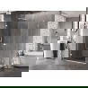 Mexen Lunar-B kairinio dizaino kairioji dušo kabina 95 x 80 cm, permatomos spalvos, balta - 832-095-080-20-00-L