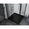 Mexen Apia stumdoma dušo kabina 90 x 90 cm, Skaidrus, Juoda + dušo padėklas Flat, Juoda - 840-090-090-70-00-4070B