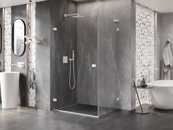 Mexen Lunar-B L dušo kabina varstoma kairė 85 x 80 cm, permatoma, balta - 832L-085-080-20-00-L