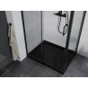 Mexen Apia stumdoma dušo kabina 100 x 90 cm, skaidri, juoda + dušo padėklas Flat, juodas - 840-100-090-70-00-4070B