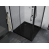Mexen Apia stumetročnosti dušo kabina, 100 x 100 cm, skaidri, juoda + Flat dušo padėklas, juodas - 840-100-100-70-00-4070B