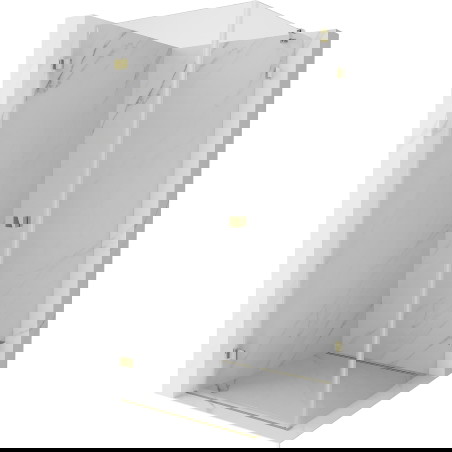 Mexen Lunar-B dušo kabina atveriama kairė 80 x 80 cm, permatoma, auksinė - 832-080-080-50-00-L
