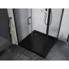 Mexen Apia stumetročnosti dušo kabina, 100 x 100 cm, skaidri, juoda + Flat dušo padėklas, juodas - 840-100-100-70-00-4070B