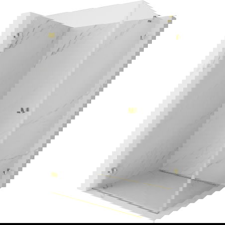 Mexen Lunar-B kairino kabina kairioji 95 x 90 cm, permatoma, auksinė - 832-095-090-50-00-L